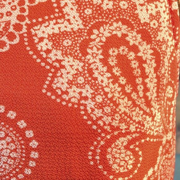 STUDIO 1 New York Dress Orange Coral White Paisley Design A Line Womens 12 - Picture 8 of 14